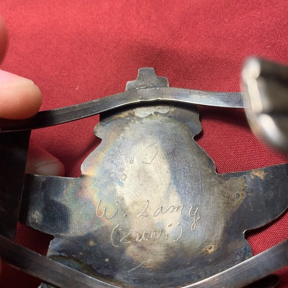 Antique Indian Cuff Bracelet by William Lamy from the Zuni Tribe.